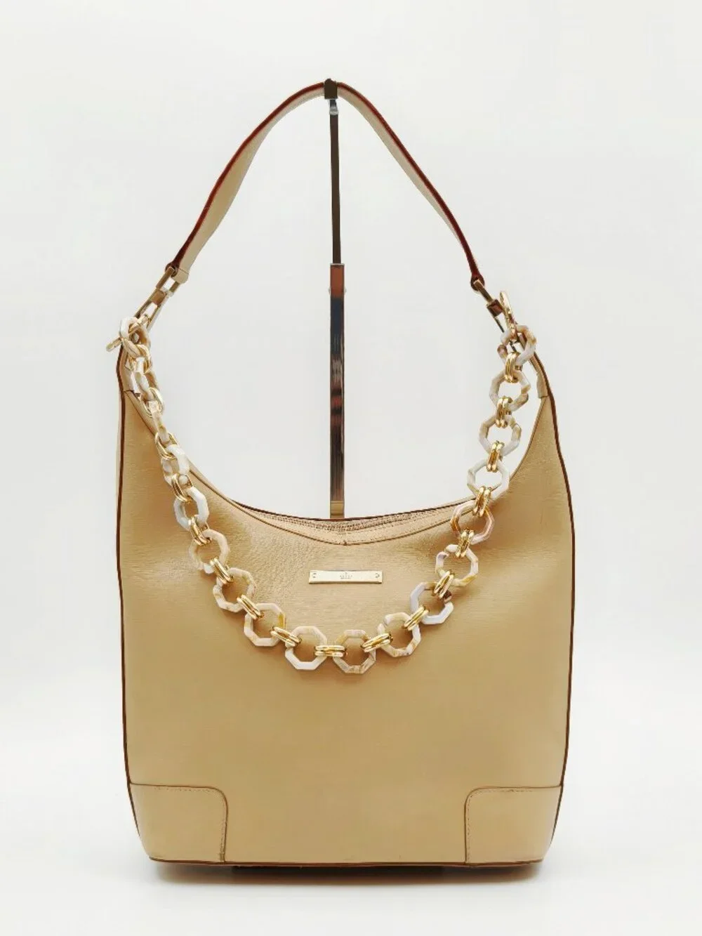 Gucci Vintage Beige Leather Hobo Shoulder Bag